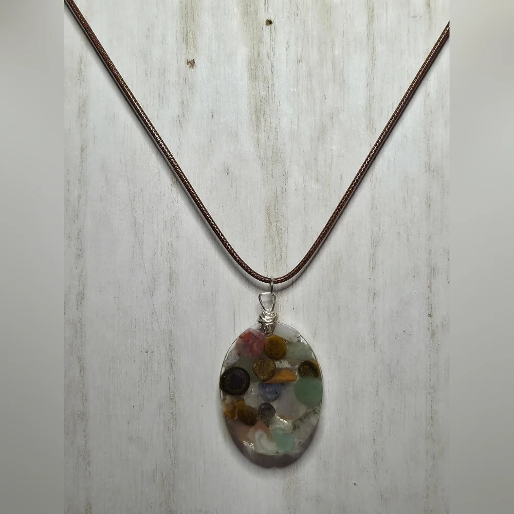 Handmade Multi Gemstone Pendant Necklace - Picture 6 of 6